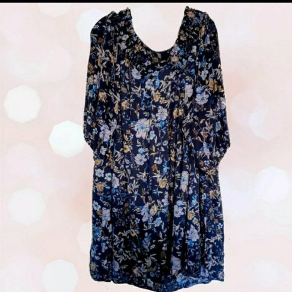 XHILERATION plus size boho cottage core floral dress